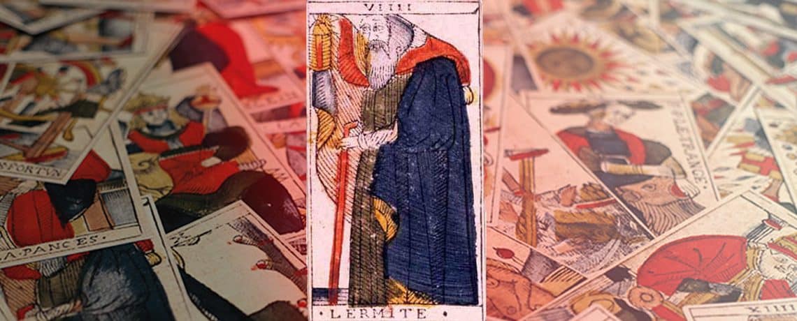 Le numéro 9, l'Ermite, du jeu de Jean Dodal (début XVIIIe siècle)